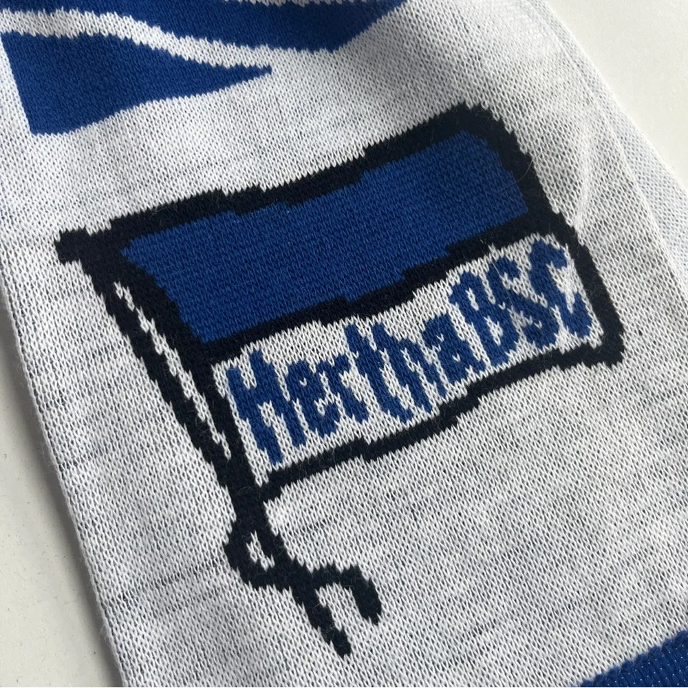 Stylish Blue and White Men's Soccer Futbol Scarf